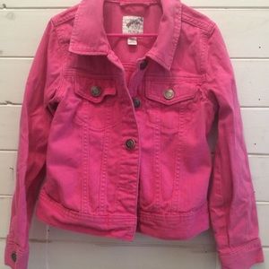Girls hot pink denim jacket